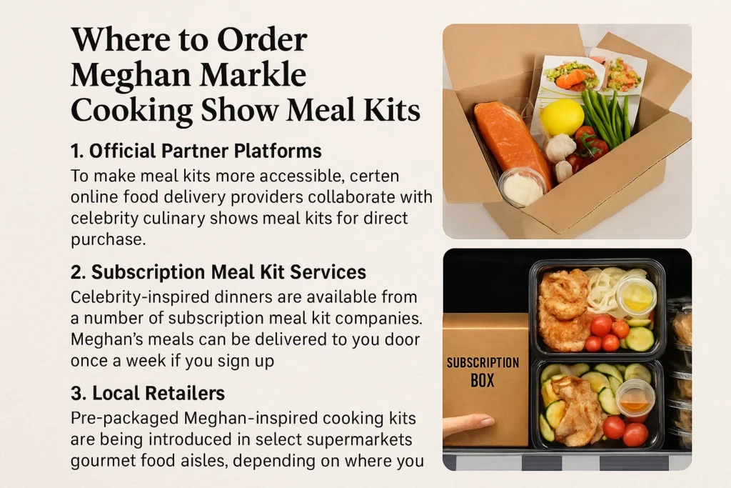 Where to order Meghan Markle cooking show meal kits online for easy home cooking.