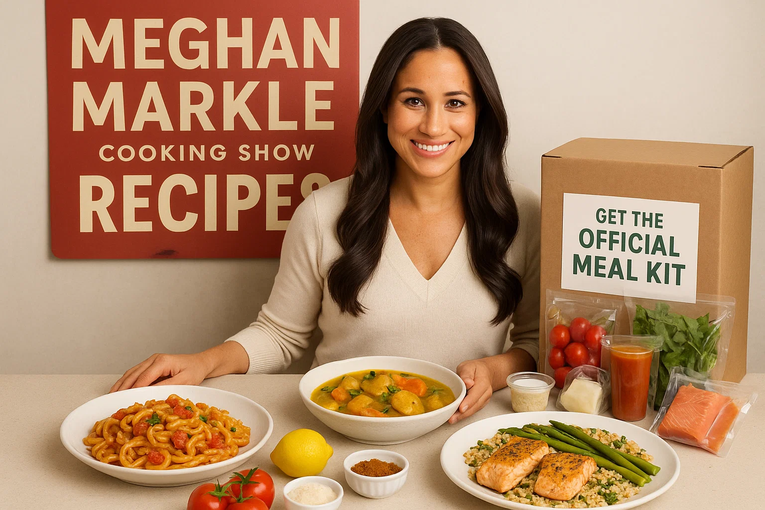 Meghan Markle cooking show recipes with the official meal kit for home cooking.