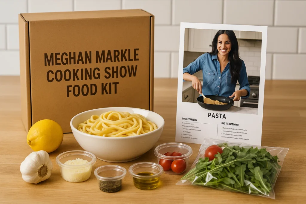 What Are Buy Meghan Markle Cooking Show Food Kits with recipes and cooking tips.