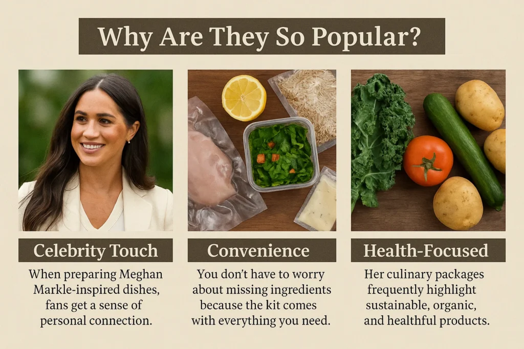 Why Buy Meghan Markle Cooking Show Food Kits are popular among fans.